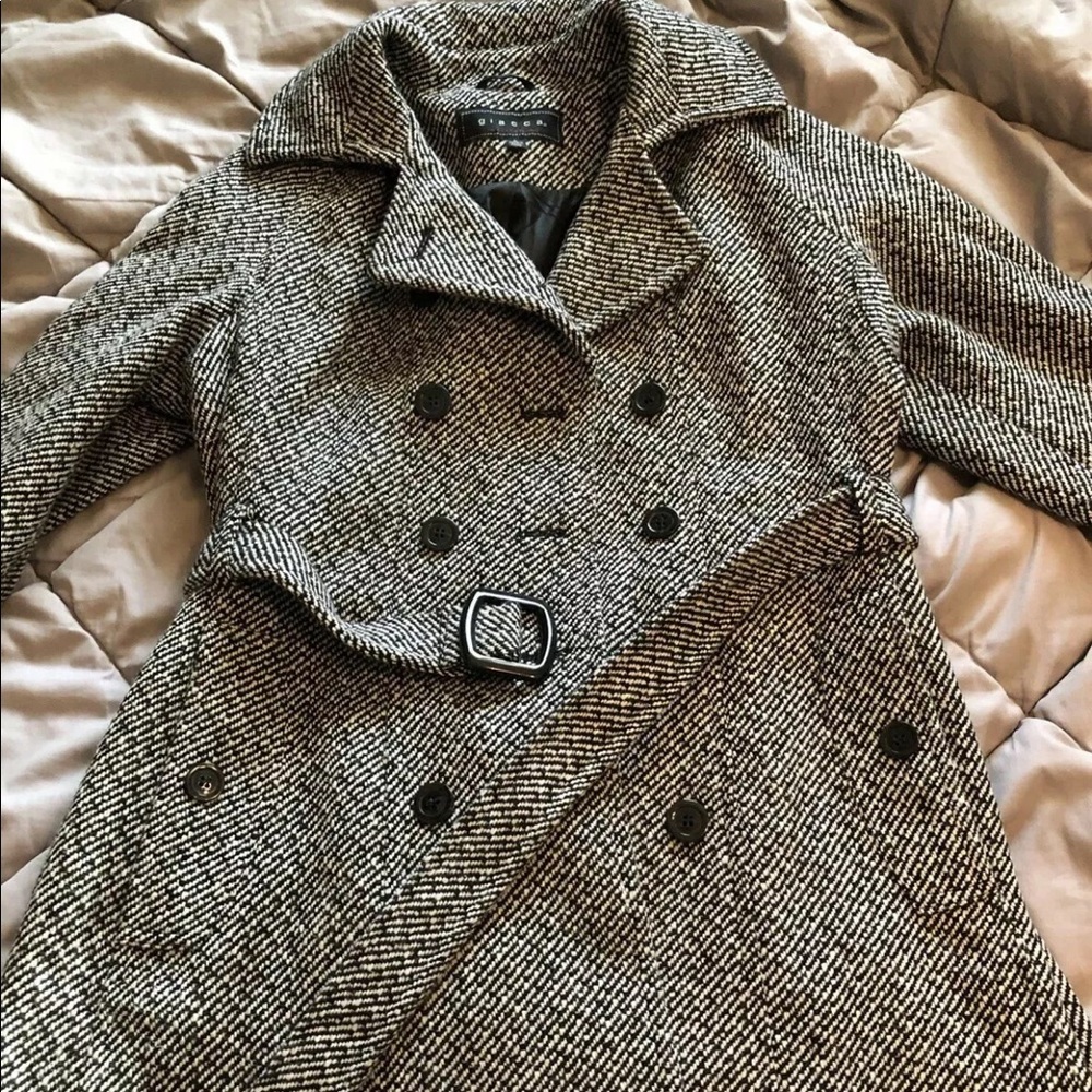 Giacca Tweed Wool Peacoat